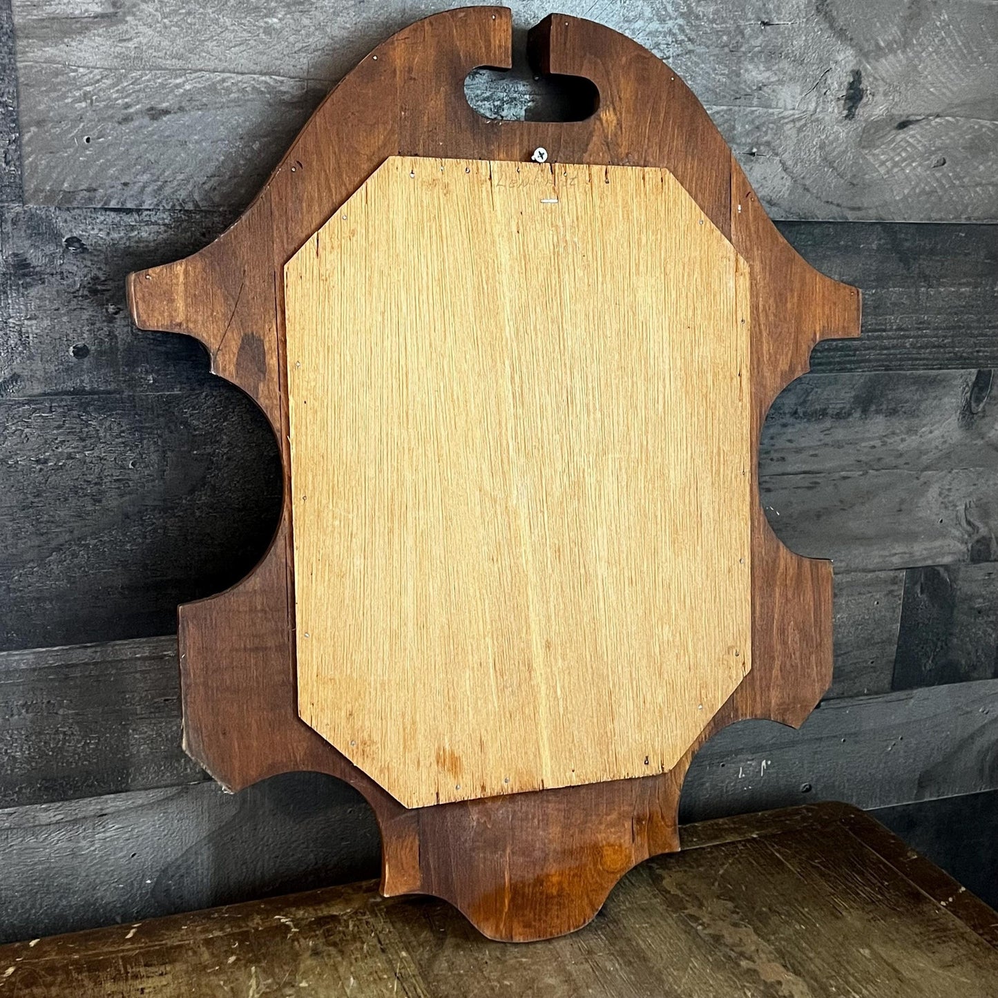 Antique Wooden Frame Oval Mirror
