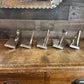 Vintage Silver Tone SANTA Stocking Holders - Set of 5 Letters