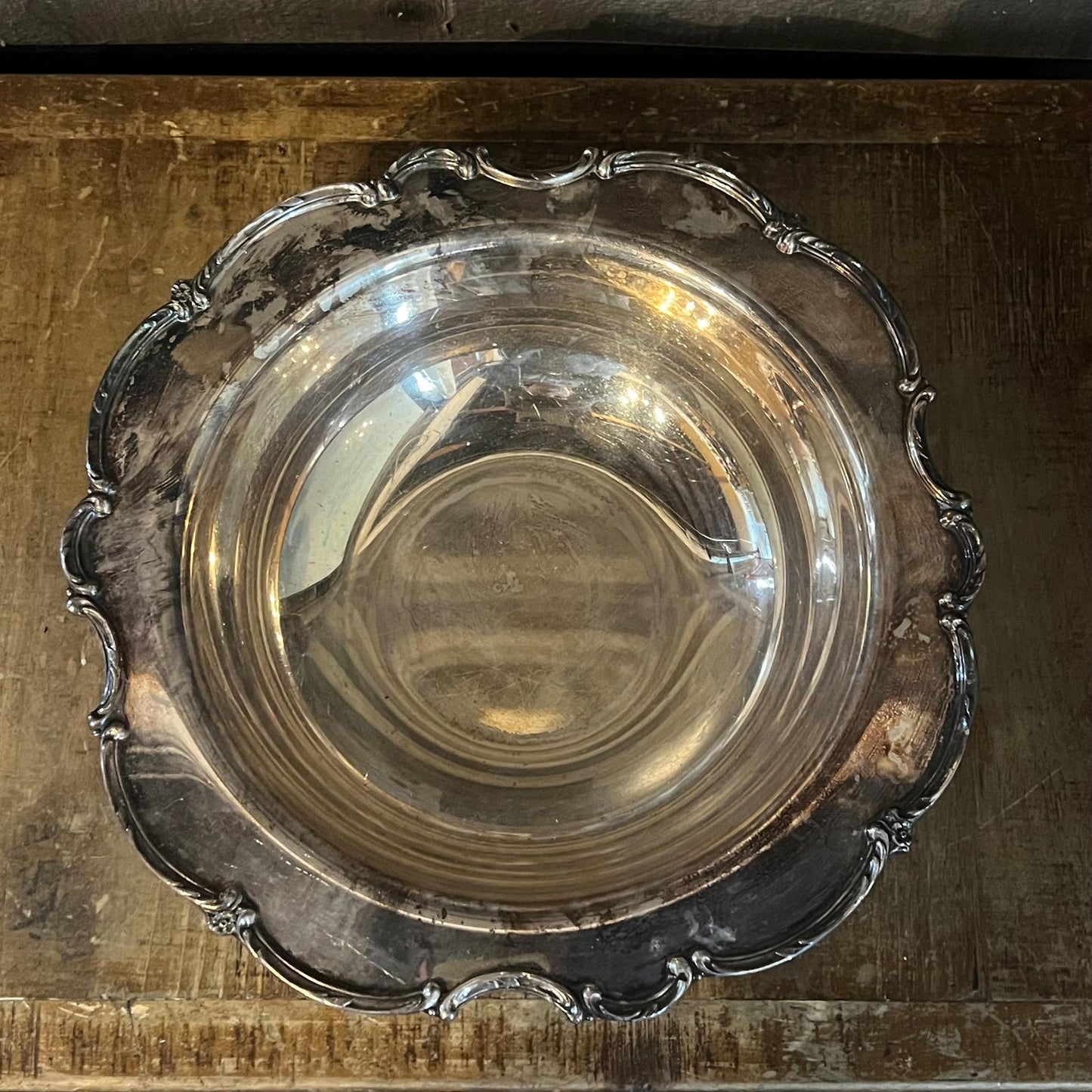 Vintage Silverplated 1847 Rogers Bros Reflection Footed Bowl