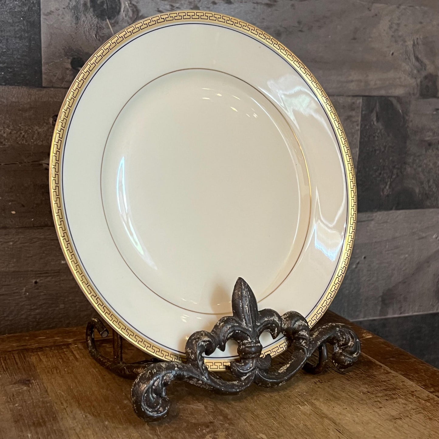 Bohemia Royal Ivory Greek Gold Key Rim Small Plates - Set of 4