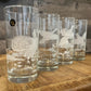 Vintage Set of 4 Etched Bird Hand Crafted Smith Glasses - Juice Glasses - Tall Tumblers