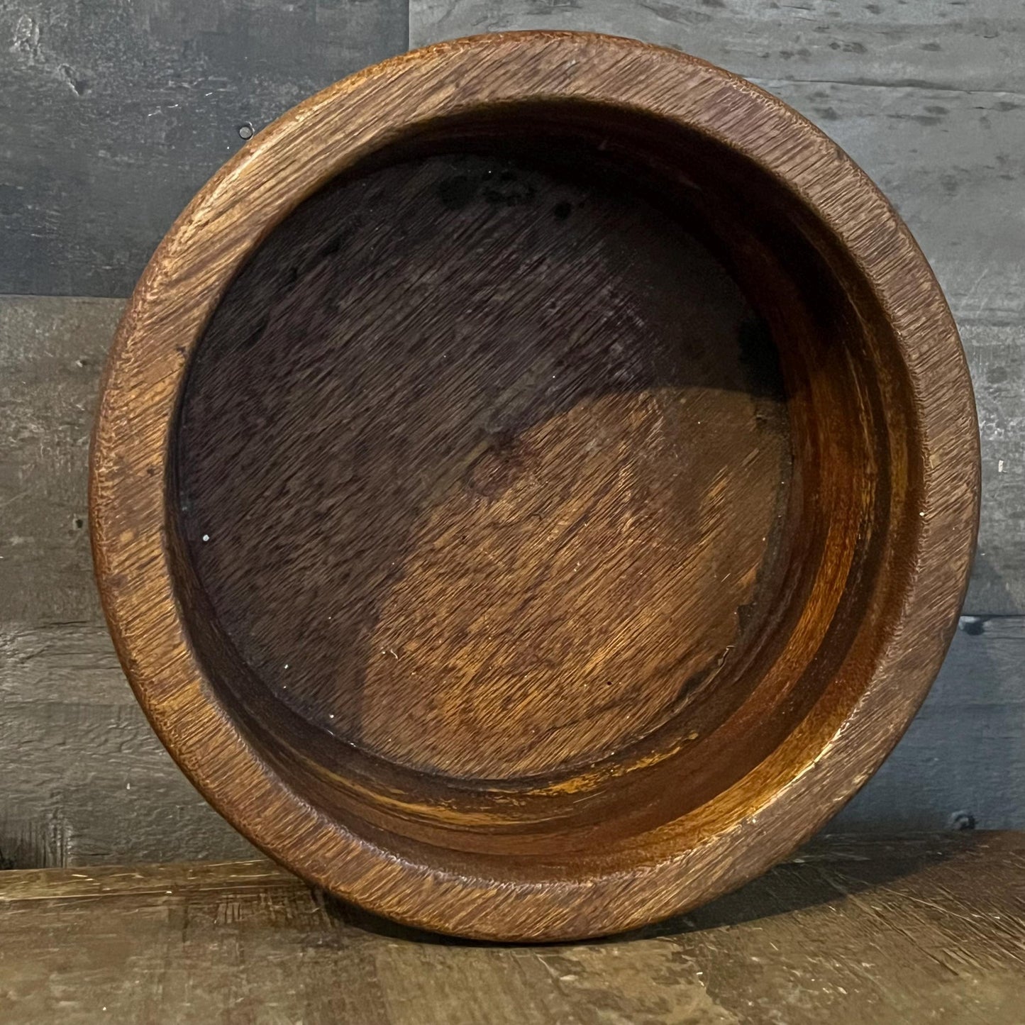 Vintage Wooden Round Bowl