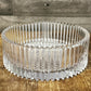 Large thick cut accordion style pattern crystal bowl - crystal entryway bowl - crystal fruit bowl - Mikasa diamond fire hostess bowl