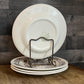 Royal USA Sussex Cavalier Ironstone Brown and White Floral Dinner Plates - Set of 4