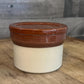 Vintage Denby England Small Lidded Brown and Tan Stoneware Canister