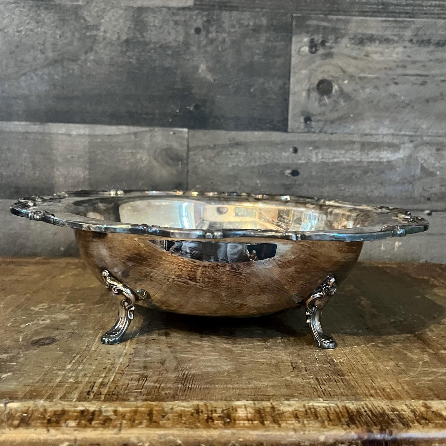Vintage Silverplated 1847 Rogers Bros Reflection Footed Bowl