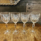 Set of 4 elegant Cristal D’Arques heavy water goblets / wine glasses - bar glasses - bar cart glasses - stemware - longstem - wine bar