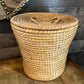 Vintage Woven Seagrass Lidded Basket