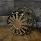 Bronze Tone Metal Farmhouse Basket with Nailhead Accent