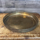 Vintage Brass Round Tray with Reticulated Edge