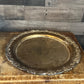 Vintage Oneida Silverplated Round Serving Tray with Rose Embossed Edge Design