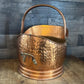 Antique Hammered Copper Brass Handle and Hardware Helmet Shaped Scuttle Bucket - Coal Bucket - Fireplace Bucket - Made in England