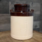 Vintage McCoy Pottery Brown and Cream Double Handled Stoneware Canister