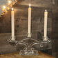 Vintage Viking Glass 3 Candlestick Holder Candelabra