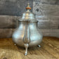 Vintage Williamsburg Restoration Stieff Pewter Brown Handle Footed Teapot