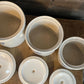 Vintage Pfaltzgraff Yorktowne Stoneware Lidded Canister Set Numbered in Blue 1, 2, 3, 4 - Set Of 4 - Made In USA - Crock Storage Jar Set
