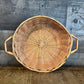 Vintage Shallow Handled Round Wicker Basket