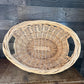 Vintage Woven Wicker Oval Handled Basket - Laundry Basket - Blanket Storage