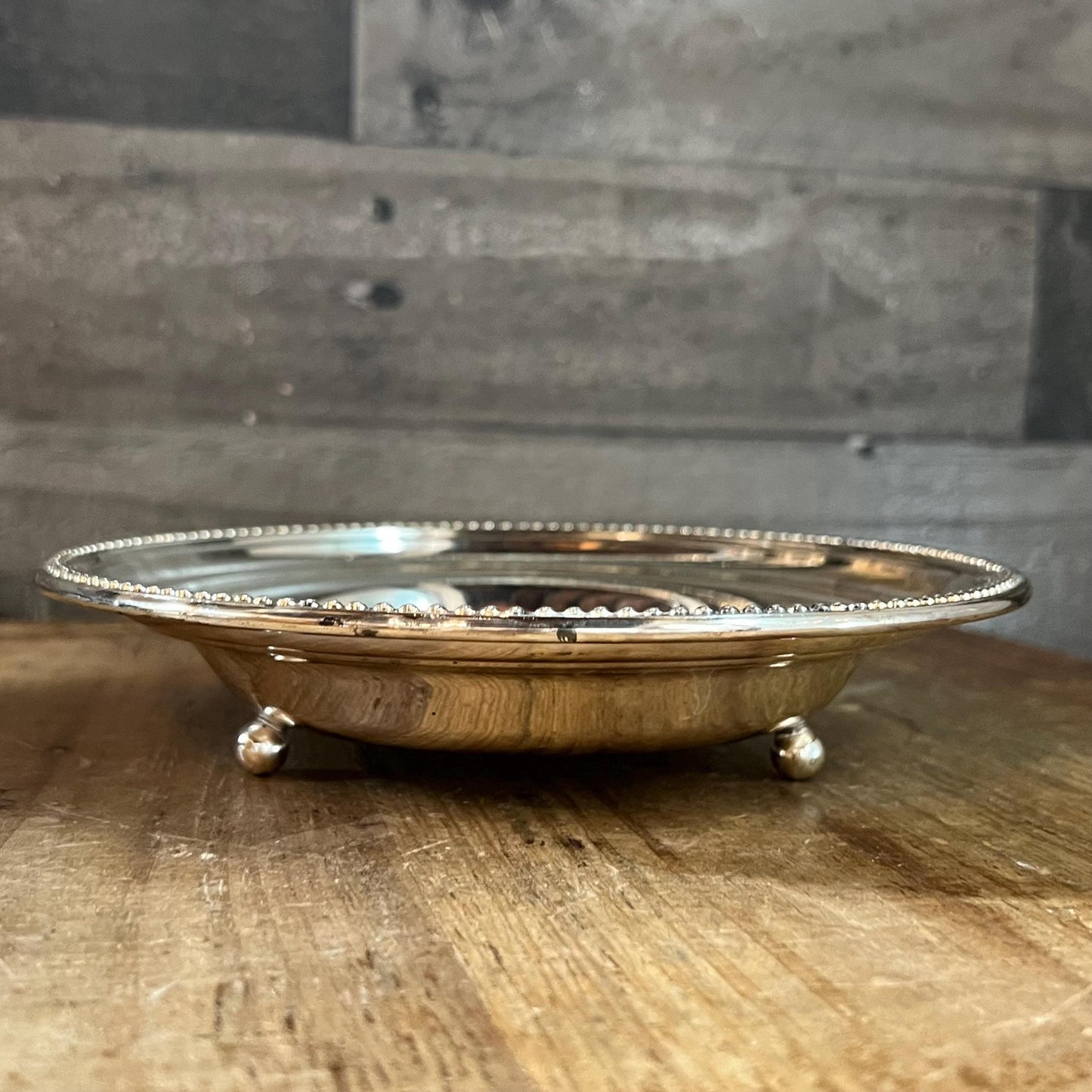 Vintage Silverplated Tri Footed Bowl