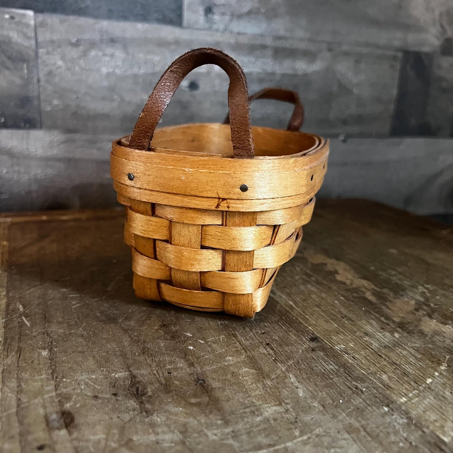 Vintage American Traditions Handmade USA Rectangular Woven Basket