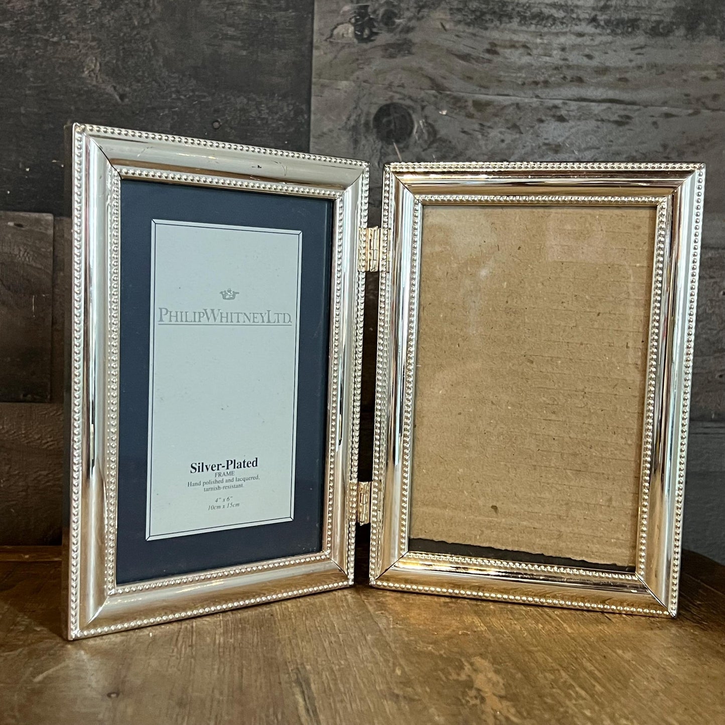 Philip Whitney LTD Silverplated Hinged Picture Frame 4 x 6 Inch