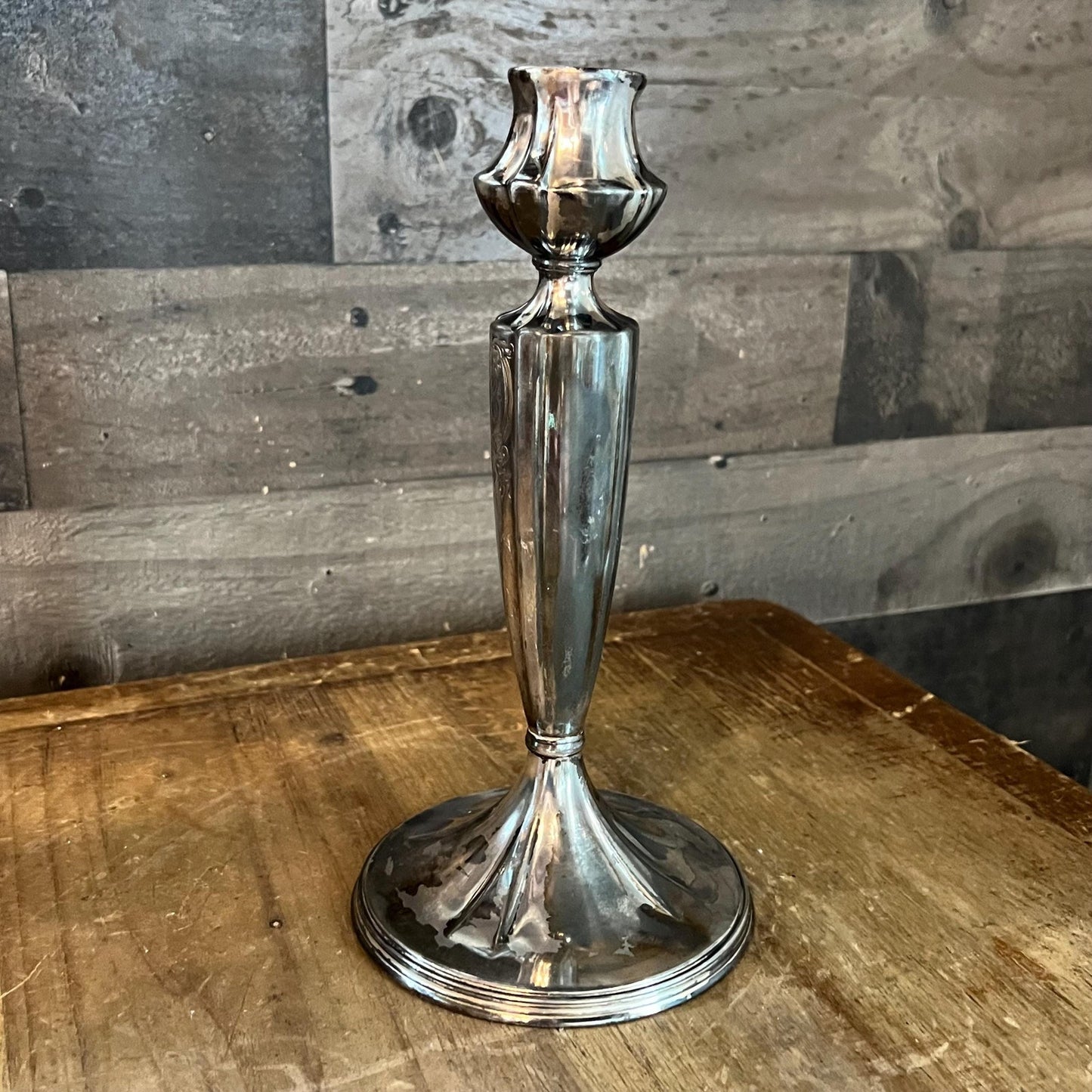 Vintage Wallace Bros Silver Co Silverplated Candlestick Holder