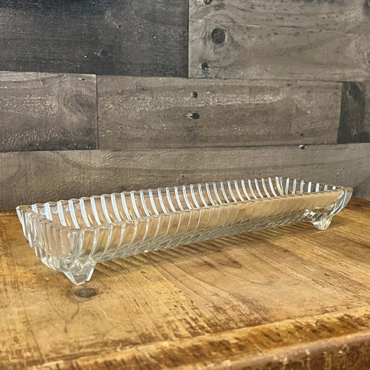 Vintage Heisey Ridgeleigh Ribbed Sawtooth Cracker Tray