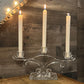 Vintage Viking Glass 3 Candlestick Holder Candelabra