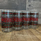 Houze Glass Company Seasons Greetings Tall Juice Glasses - Christmas Holiday Glassware - Set of 4