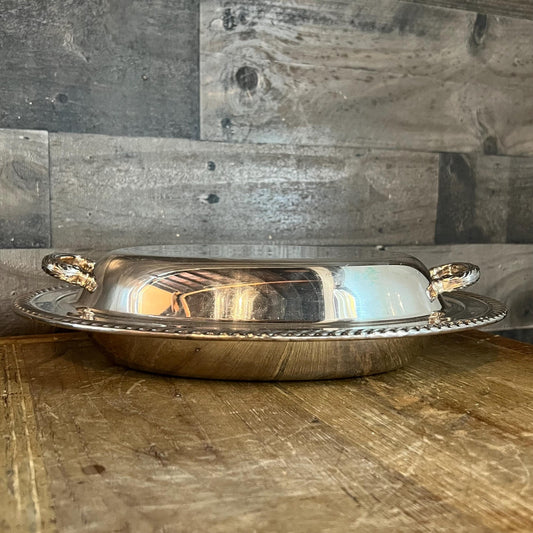 Vintage WM Rogers Silverplated Oval Lidded Casserole Dish Server