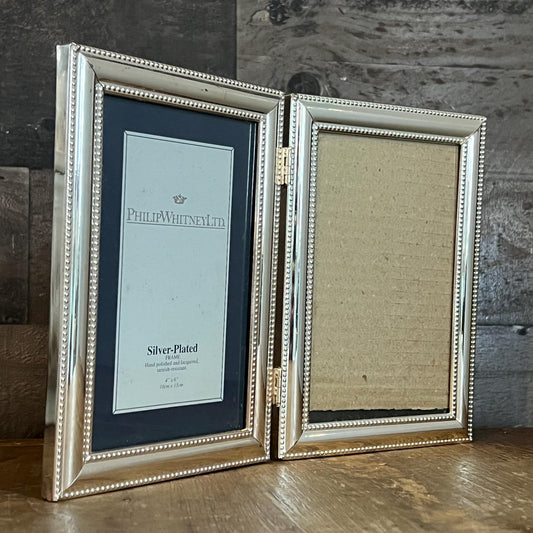 Philip Whitney LTD Silverplated Hinged Picture Frame 4 x 6 Inch
