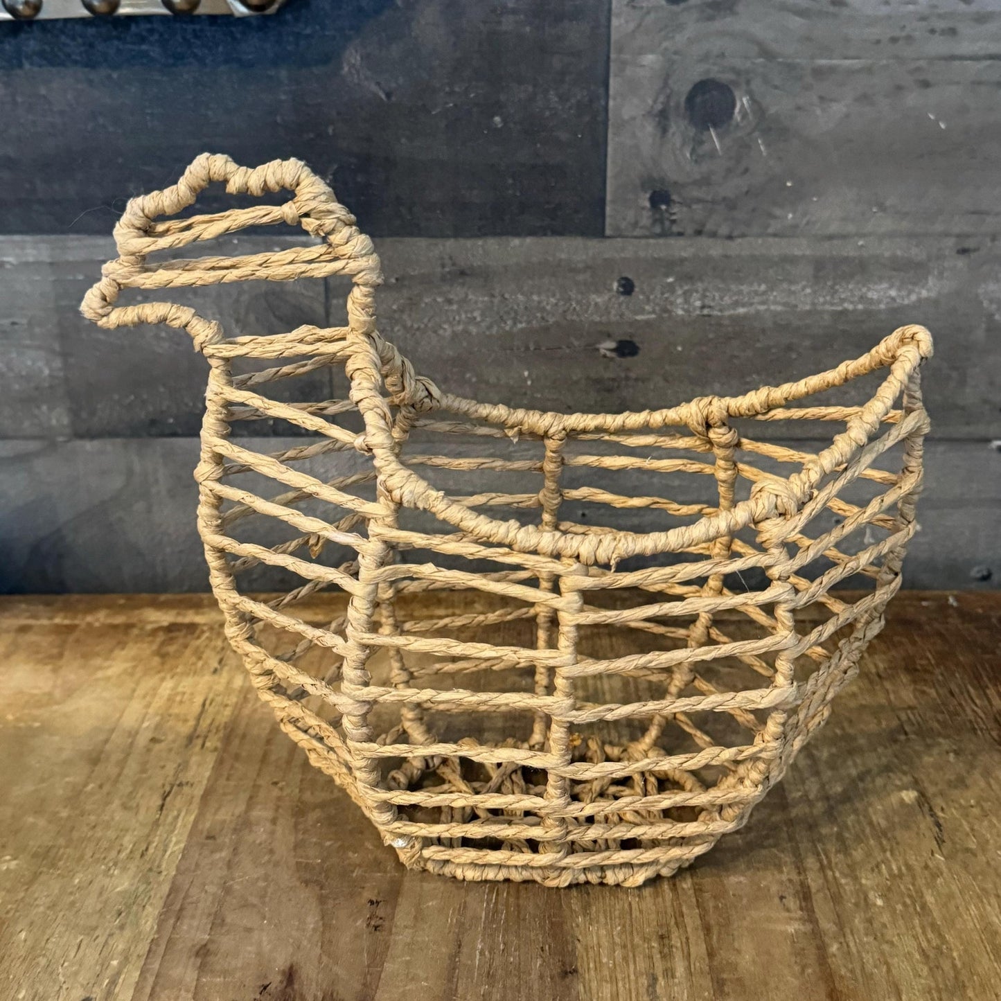 Woven Wicker Wrapped Chicken Basket