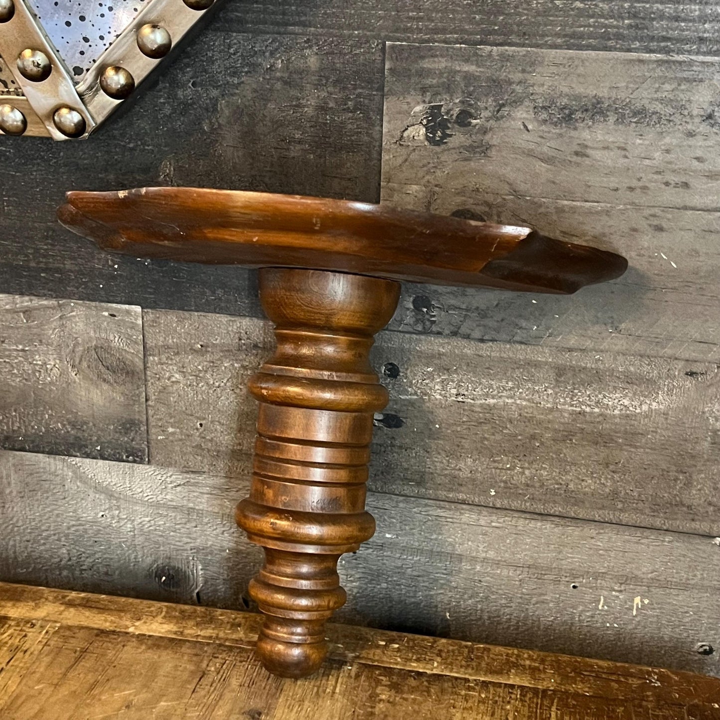 Vintage Wooden Spindle Wall Shelf