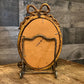 Vintage Bow Accent Oval Italian Gilded Mirror