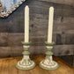 Wedgwood Jasperware Sage Green Candlestick Holders - Pair