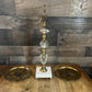 Vintage Brass and Crystal / Lucite Scale of Justice Balance with Marble Base