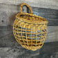 Vintage Woven Wall Hanging Handled Basket