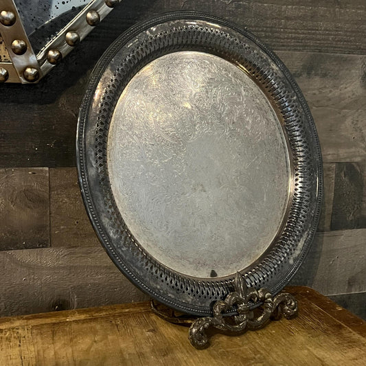 Vintage Oneida Silverplated Round Serving Tray
