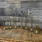 Vintage Set of 7 Brass Graduating Tiered Candlestick Holders