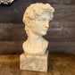 Vintage David Michelangelo Bust Greek Roman Sculpture on Marble Pedestal by G. Carusi