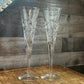 Tall Pair of Crystal Champagne Fluted Glasses