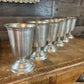 Vintage Pewter Short Stem Goblets - Set of 6