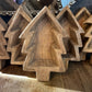 Rustic Hand Carved Wooden Christmas Tree Dough Bowl
