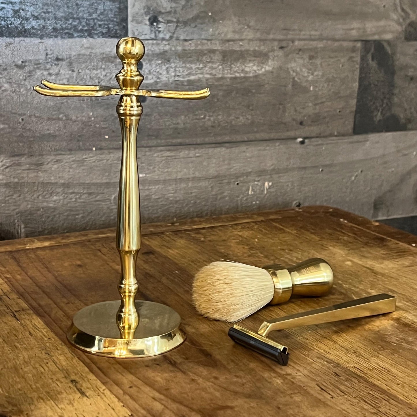 Vintage Brass Shaving Kit