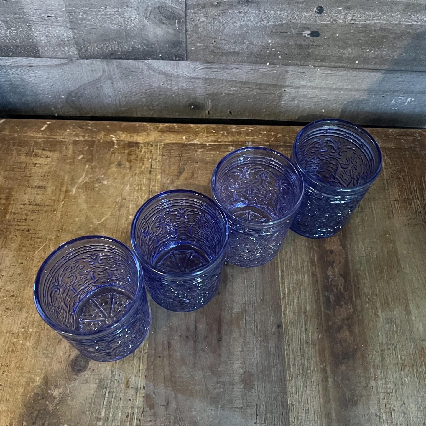 Godinger Blue Jax Double Old Fashioned Glasses - Rocks Glasses - Lowball Tumblers - Set of 4