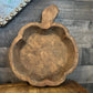 Rustic Hand Carved Pumpkin Shaped Wooden Dough Bowl