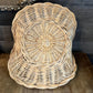 Vintage Blonde Woven Wicker Gathering Basket - Firewood Basket - Flower Basket - Stick Basket