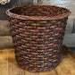 Vintage Brown and Black Woven Wicker Basket