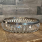 Vintage Crystal 3 Compartment Bowl with Silverplated Rim - Jewelry Dish - Candy Dish - Nut Dish - Berry Server