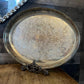 Vintage International Silver Company Oval Silverplated Tray with Raised Perforated Rim